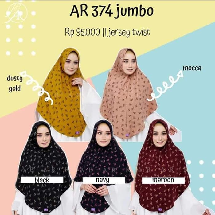 Hijab Instan Kerudung Motif Jumbo Arrafi AR 374 Jumbo