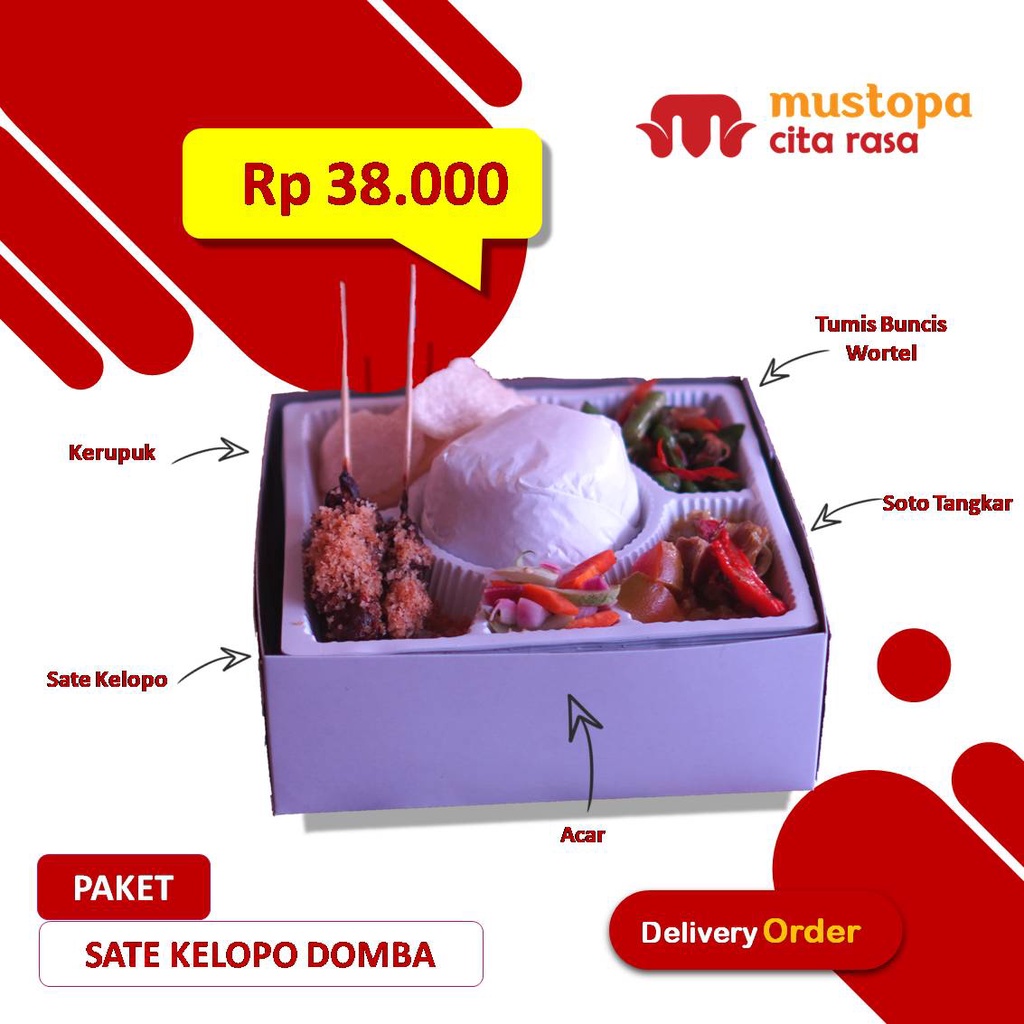 

Nasi Kotak - Sate Kelopo Kambing / Domba