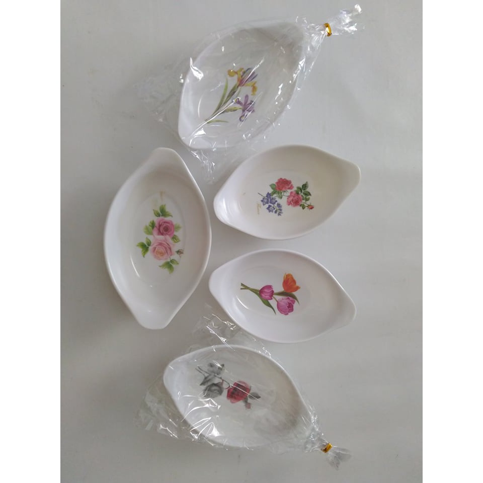 souvenir pernikahan mangkok melamin oval / mangkok melamin panjang