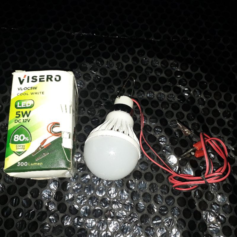 Lampu Led DC 12V 5W Visero Model Langsung Jepit Ke Baterai Aki 12Volt