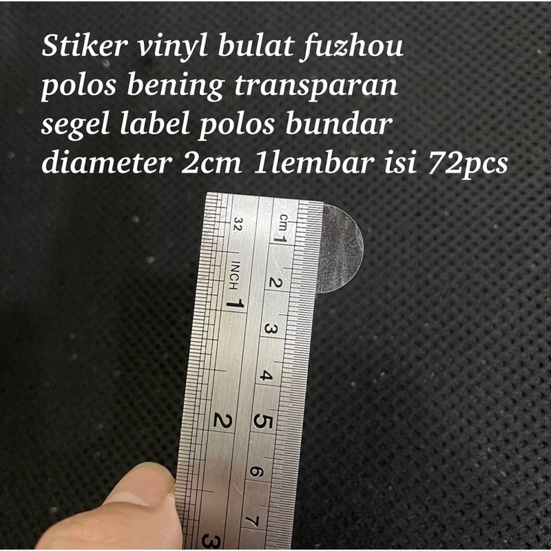 PROMO 1LEMBAR ISI 72TITIK STIKER VINYL BULAT FUZHOU POLOS BENING TRANSPARAN KUALITAS 3M DIAMETER 2CM