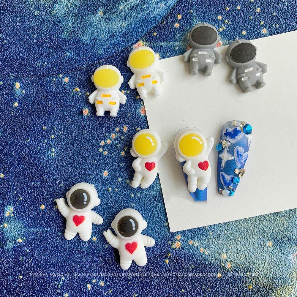 AUGUSTINA Agustinina Astronot Nail Art Perhiasan Lucu Childlike Kreatif DIY Hiasan Kuku