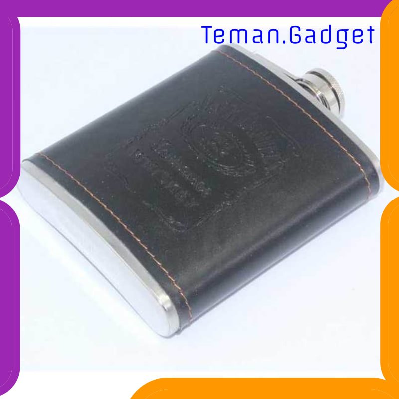 TG-OL031 BOTOL BIR HIP FLASK STAINLESS STEEL LEATHER 7OZ