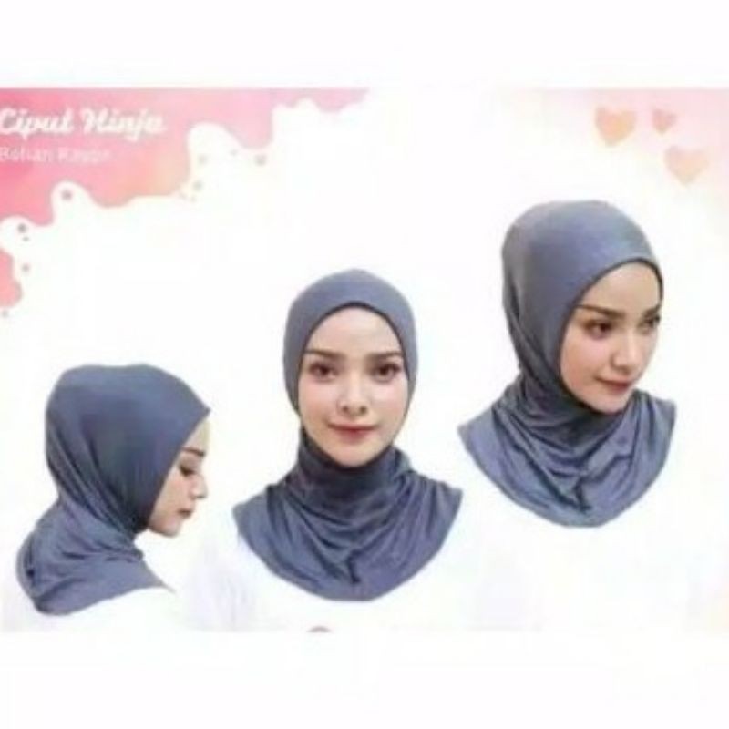 Inner Hijab Antem Ninja Yuro Tanpa Resleting Bahan Kaos Rayon Premium Bisa Untuk Hijab Renang