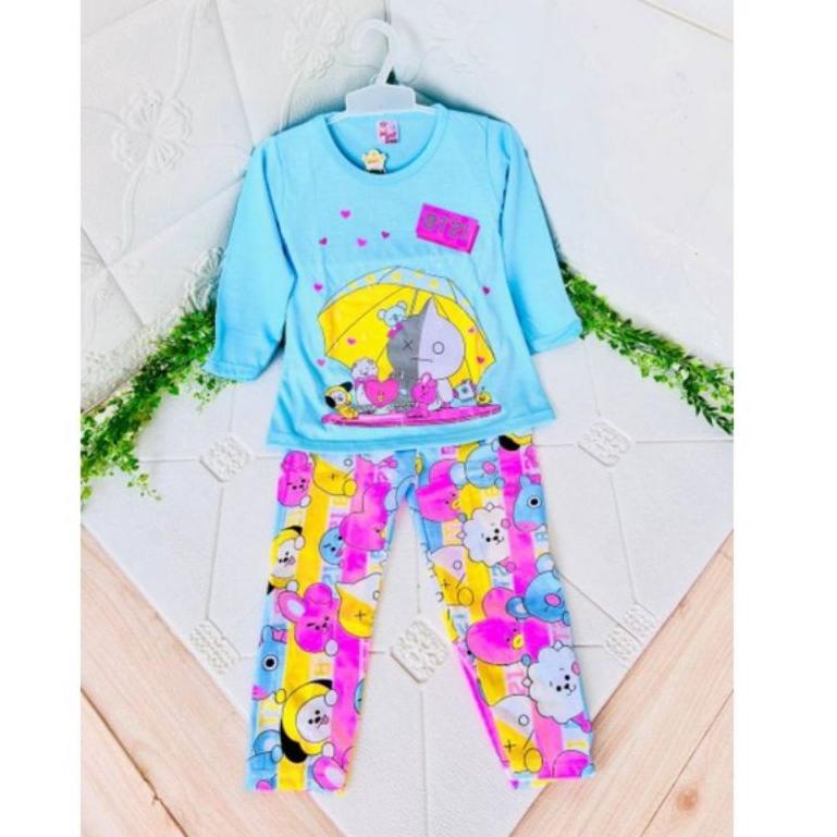 Baju anak BTS lolli 1-10 tahun/  baju tidur anak / bt21 / BTS / baju BTS / baju anak ▪ Bir31au22ᴳ