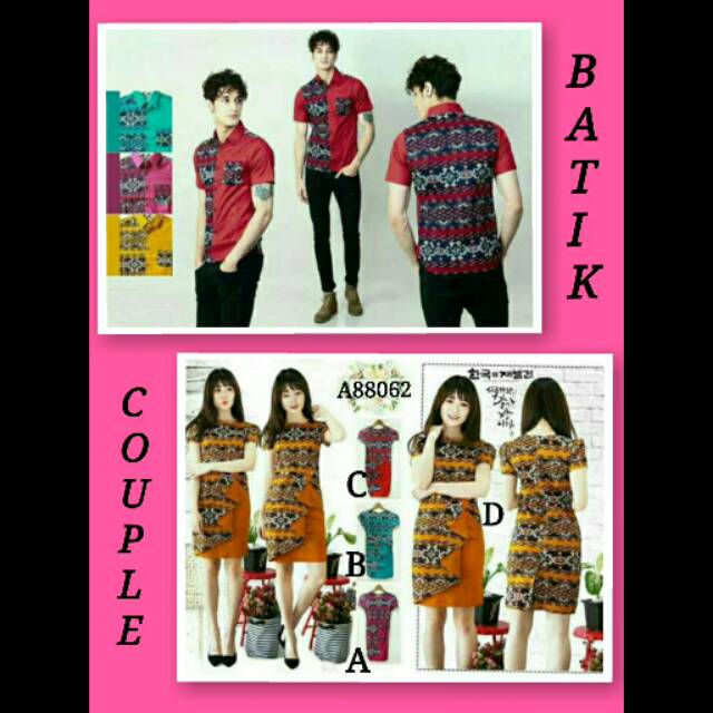 Jual Batik Couple Set Kemeja Batik Pria Modern Batik Dress Baju Batik Pasangan Standart