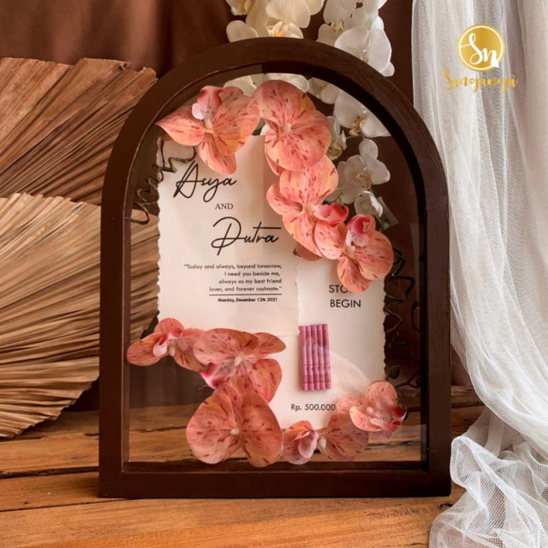 Jual Mahar Chocolate Bingkai Kayu Kubah Paper Lamaran Nikah Wedding Engagement Shopee