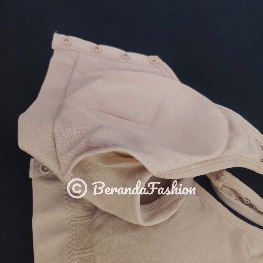Sport bra menyusui bralette Fema kancing 4 katun rajut size XL-3XL-2