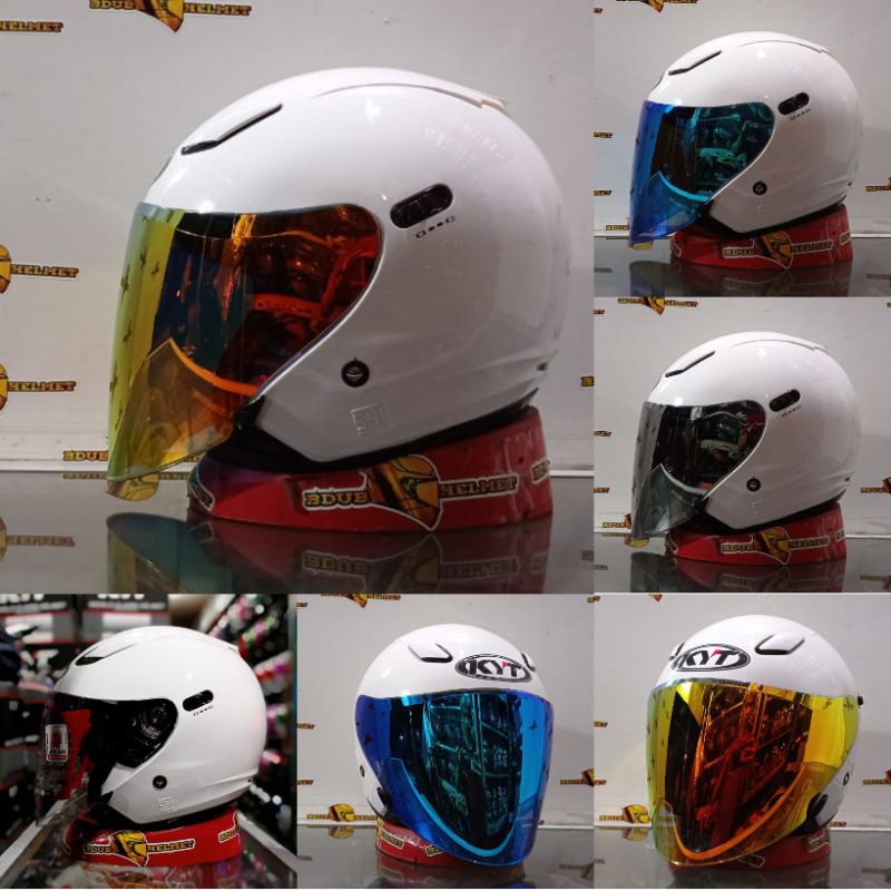 Helm half face DJ maxy white original/paket ganteng KC venom+spoiler 100%original