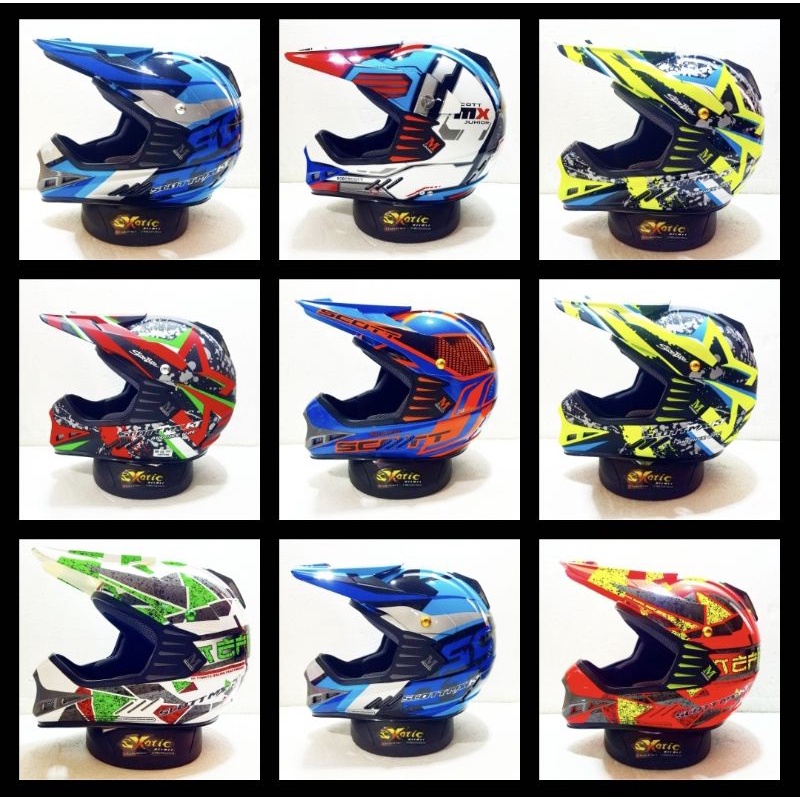 helm motocross mini trail cross anak junior scott SNI