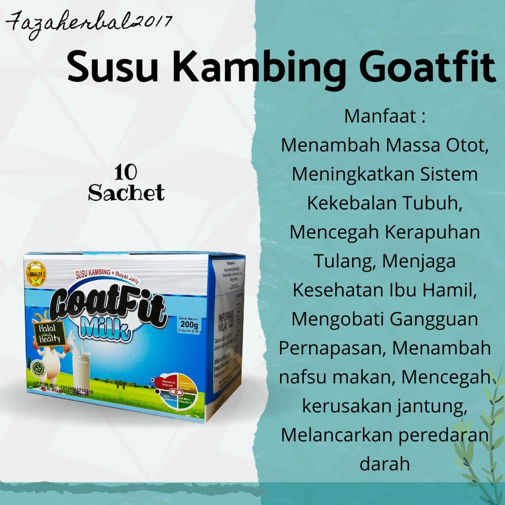 Susu Kambing Goatfit isi 10 Sachet