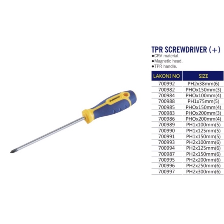 OBENG TPR SCREWDRIVER (+) LAKONI PRO