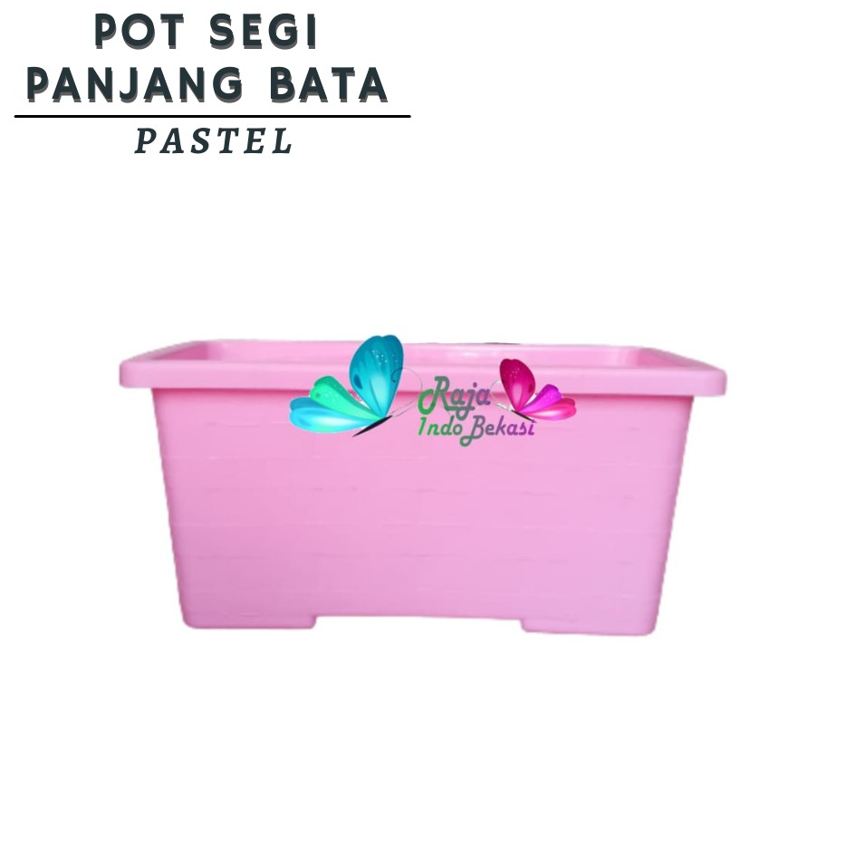 Pot Segi Panjang Bata 25 Cm Pastel Pink Hijau Biru Pot Bunga Panjang Roemah Pot Murah Kotak Bagus