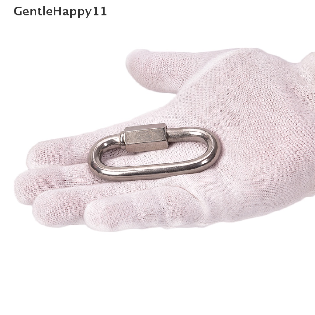 Gentlehappy Kunci Sekrup Stainless Steel Climbing Gear Carabiner Quick Link Safety Snap Hook