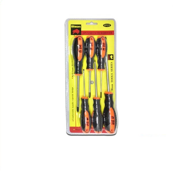 BISON OBENG SET 6 PCS PLUS MINUS GAGANG KARET SCREWDRIVER SET 9922