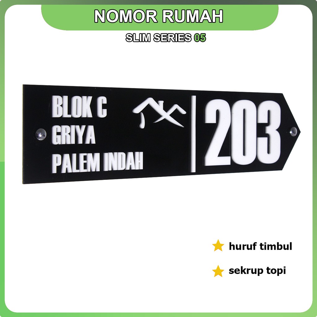 

Nomor Rumah Slim 005 Bahan Acrylic/Akrilik