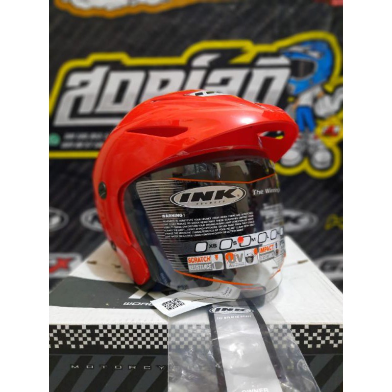 HELM INK CX22 RED FIRE ORIGINAL HELM INK TOPI ORIGINAL MERAH FERRARI HELM INK CX 22 ASLI GARANSI SNI