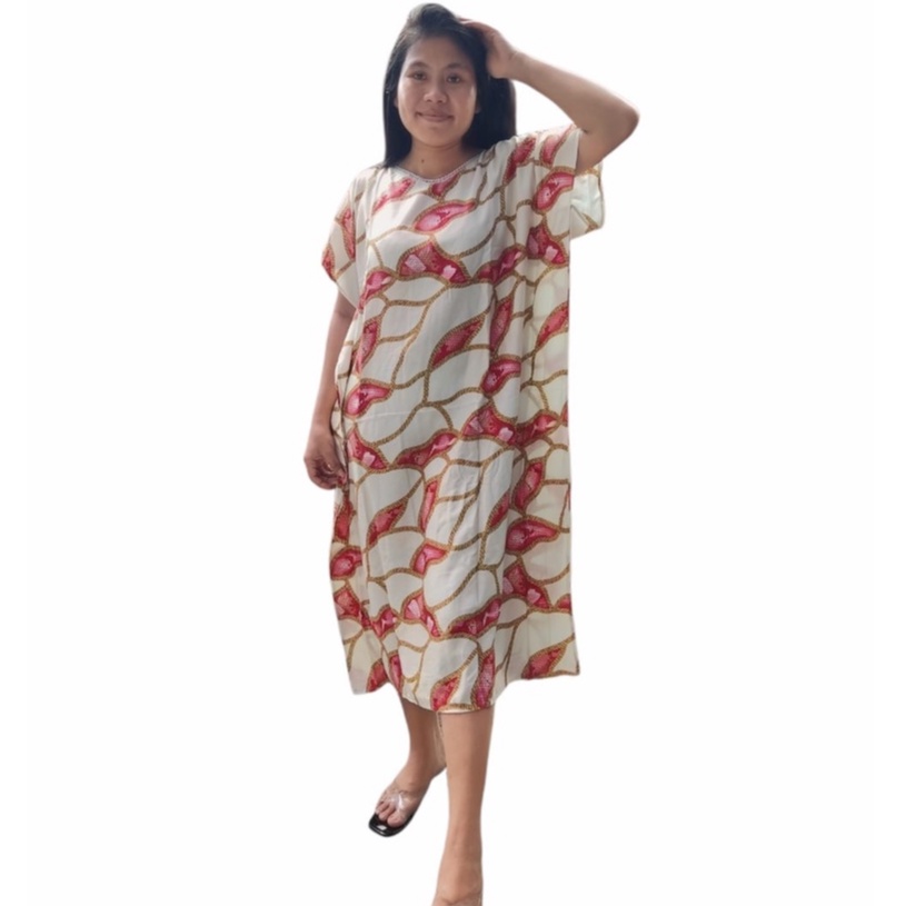 Daster Kalong/Daster Kelelawar Bahan Rayon Rotari Sritex Ld 110 Pb 110 Daster Kekinian [M-C]-Permata Merah