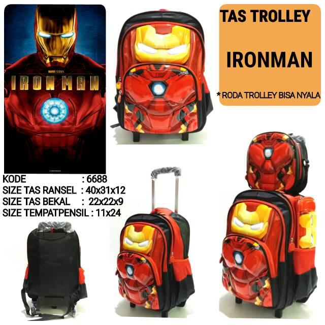 Tas sekolah ransel trolley anak laki laki 3SET murah baru