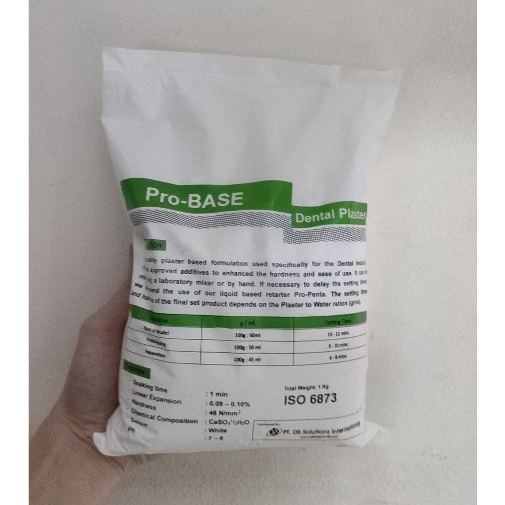 Dental Gips Stone Putih Pro-Base Dental Plaster 1 kg 1kg