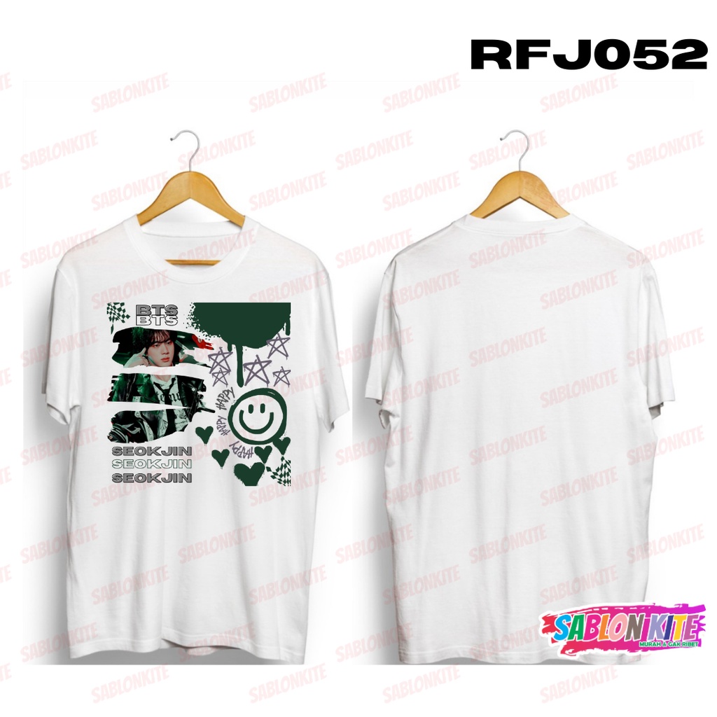 MURAH!!! KAOS KPOP KIM SEOKJIN SMILEY PAINT RFJ052 COMBED 30S