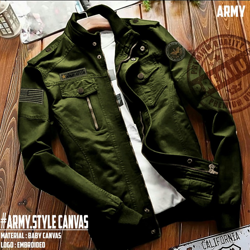 GerobakBaju ARMYSTYLE JKT CANVAS jcx jaket keren pria