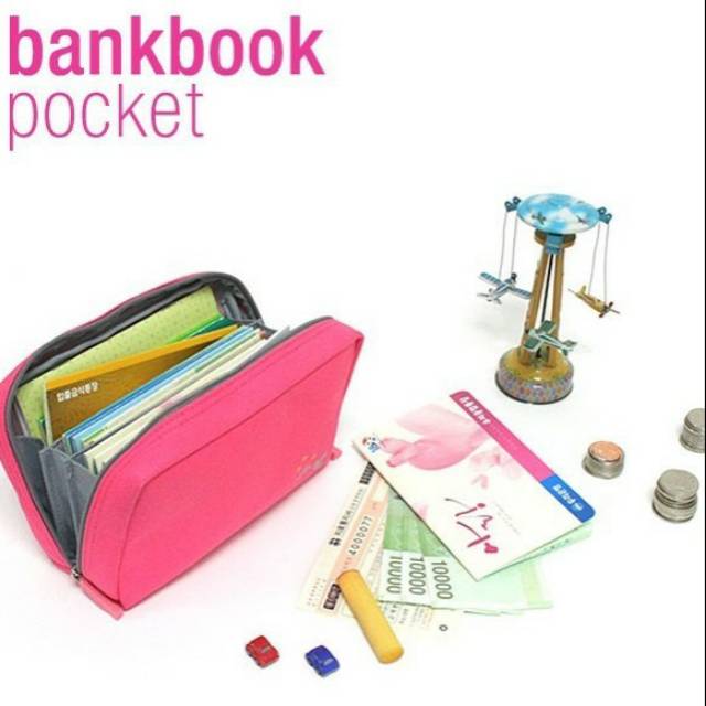 

bank book dompet organizer buku tabungan uang kertas logam - hhm075 - Biru