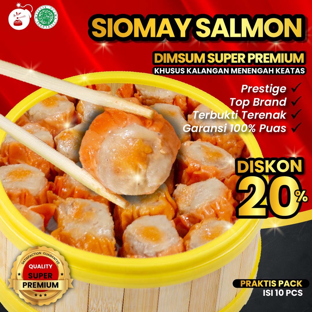 Jual Dimsum Siomay Somay Ikan Salmon Isi 10 Pcs Frozen Food Halal