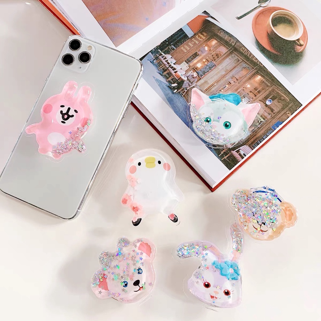 GLITTER CARTOON POP SOCKET / POPSOCKET GLITTER LIQUID KARAKTER STELLA LOU, DUFFY, RABBIT, SHELLIE MAY, DUCK, POP SOCKET QUICKSAND GLITER DESAIN KARTUN / CUTE PHONE HOLDER EXPANDING / POP SOCKET KOREA MURAH / DISNEY POPSOCKET / GRIPTOK / PHONE GRIP