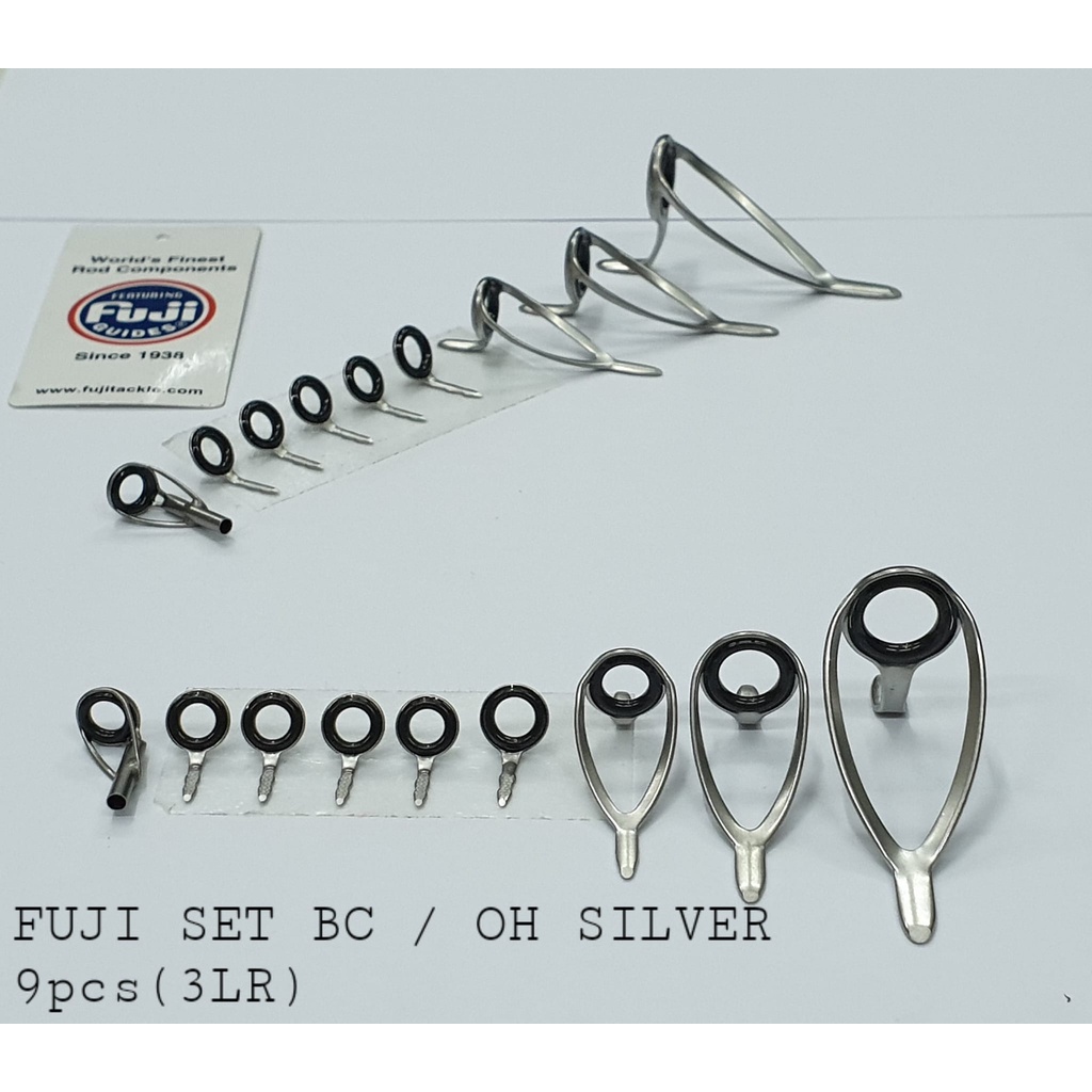 GUIDE SET FUJI BC (BAITCASTING) / OH (OVERHEAD) SILVER isi 9pcs