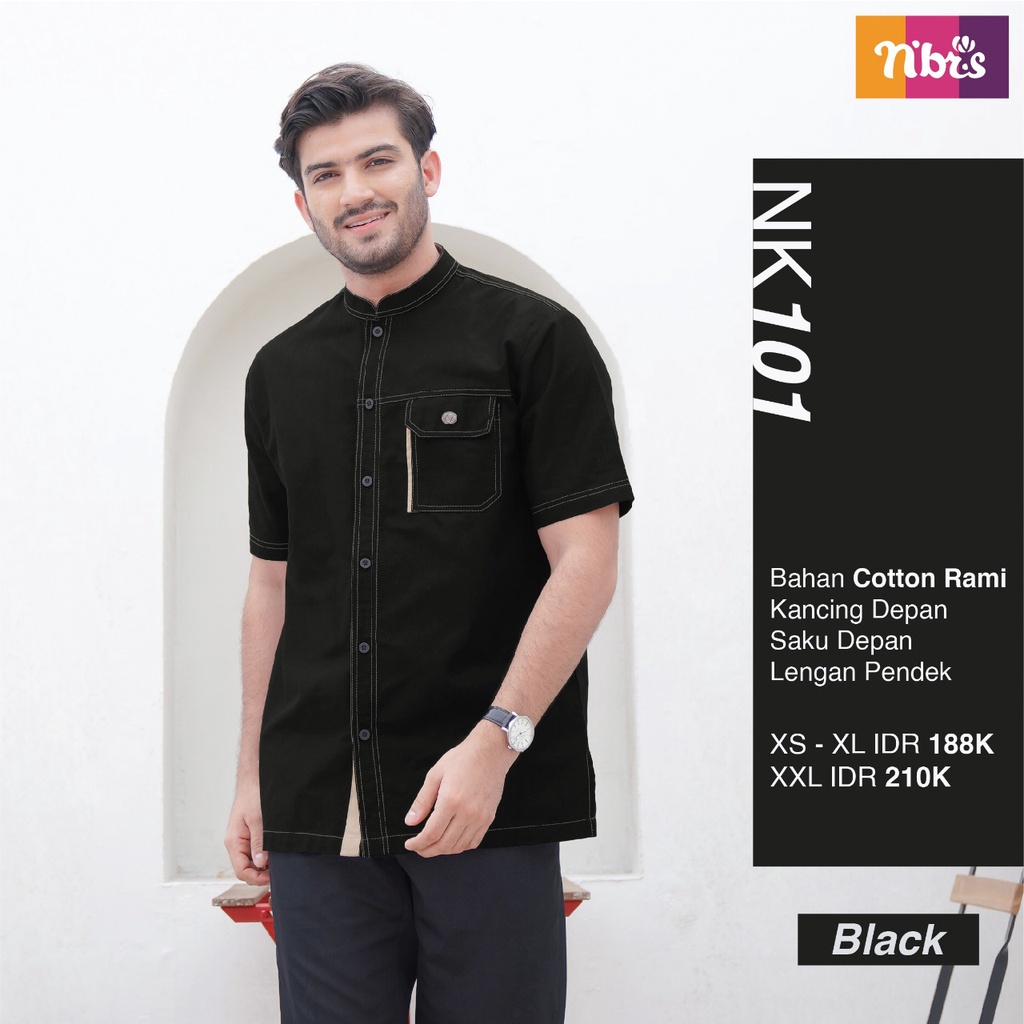 Nibras Koko NK 101 Bahan Cotton Rami Atasan Koko Pria Casual Modern