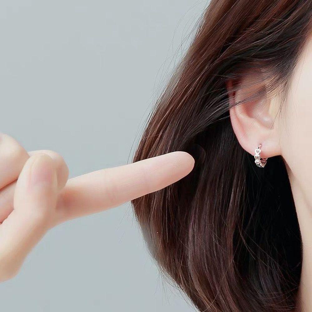 Mxbeauty Cinta Hati Anting Mewah Manis Melubangi Hadiah Pesta Gadis Tindik Gaya Korea Lingkaran Anting-Anting