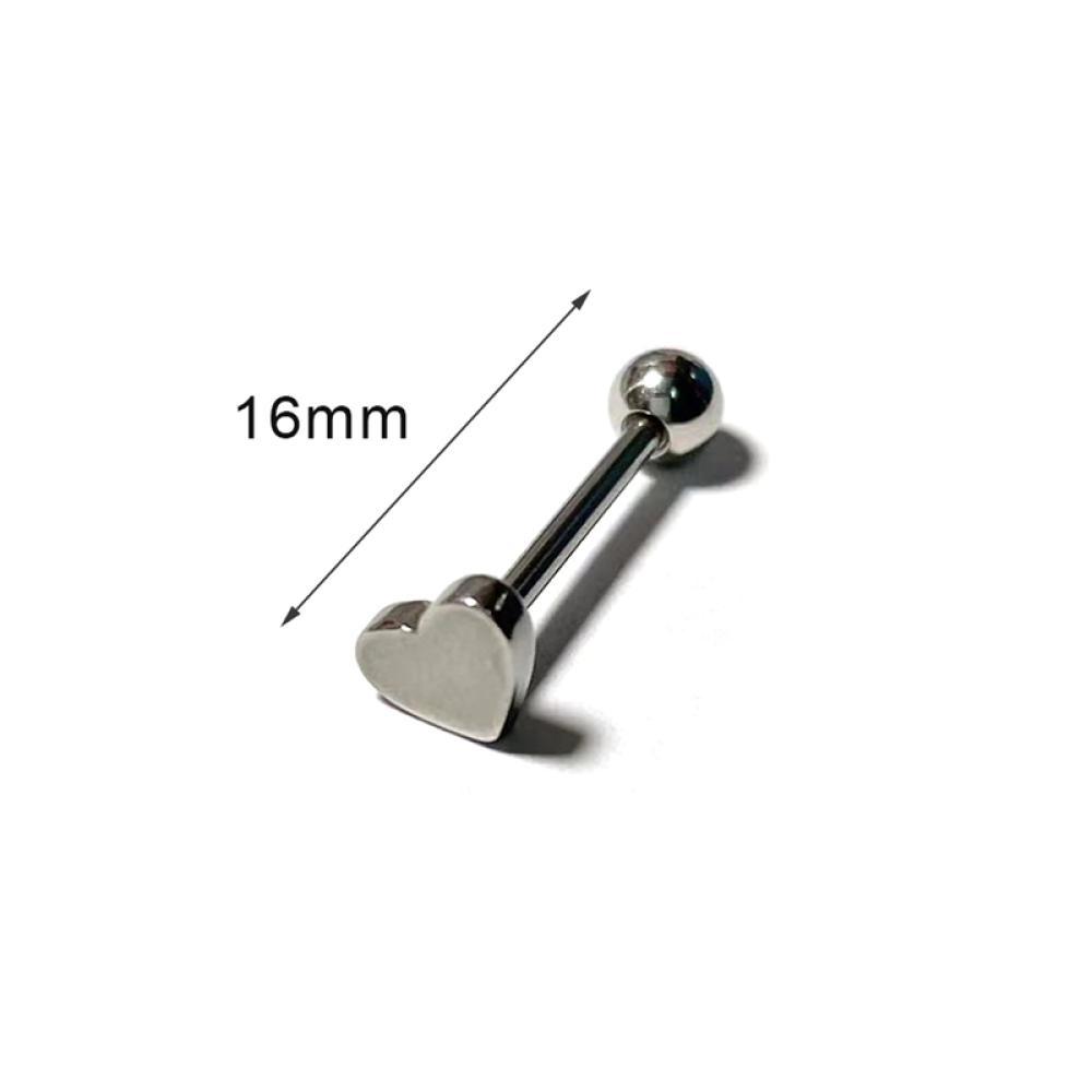 Timekey Anting Tindik Lidahtubuh Bahan Stainless Steel Desain Hati Untuk Wanita K5Z4