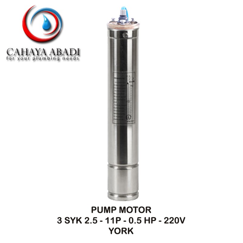 PUMP MOTOR - 3 INCH - 0.5 HP - 220 V - SUBMERSIBLE PUMP - YORK - MOTOR YORK