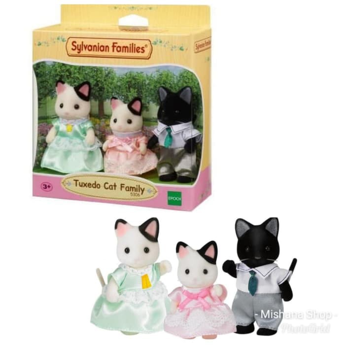 sylvanian families tuxedo cat family