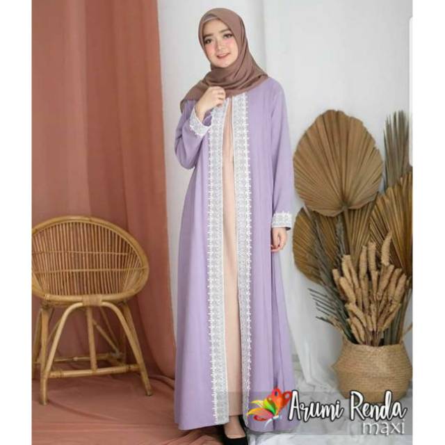 MX ARUMI RENDA - Dress maxi gamis fashion muslim wanita