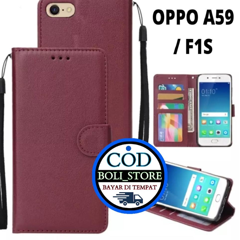 CASING / CASE KULIT FOR OPPO F1S  OPPO A59 - CASING DOMPET-  -SARUNG HP K9C4