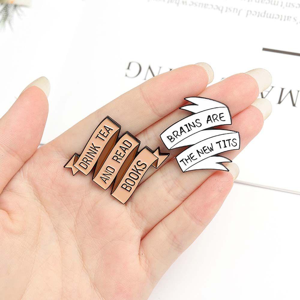 Mxbeauty Lucu Bros Hadiah Untuk Anak-Anak Fashion Minum Teh Perhiasan Aksesoris Kerah Bros Menyenangkan Lencana Pin Enamel Pin