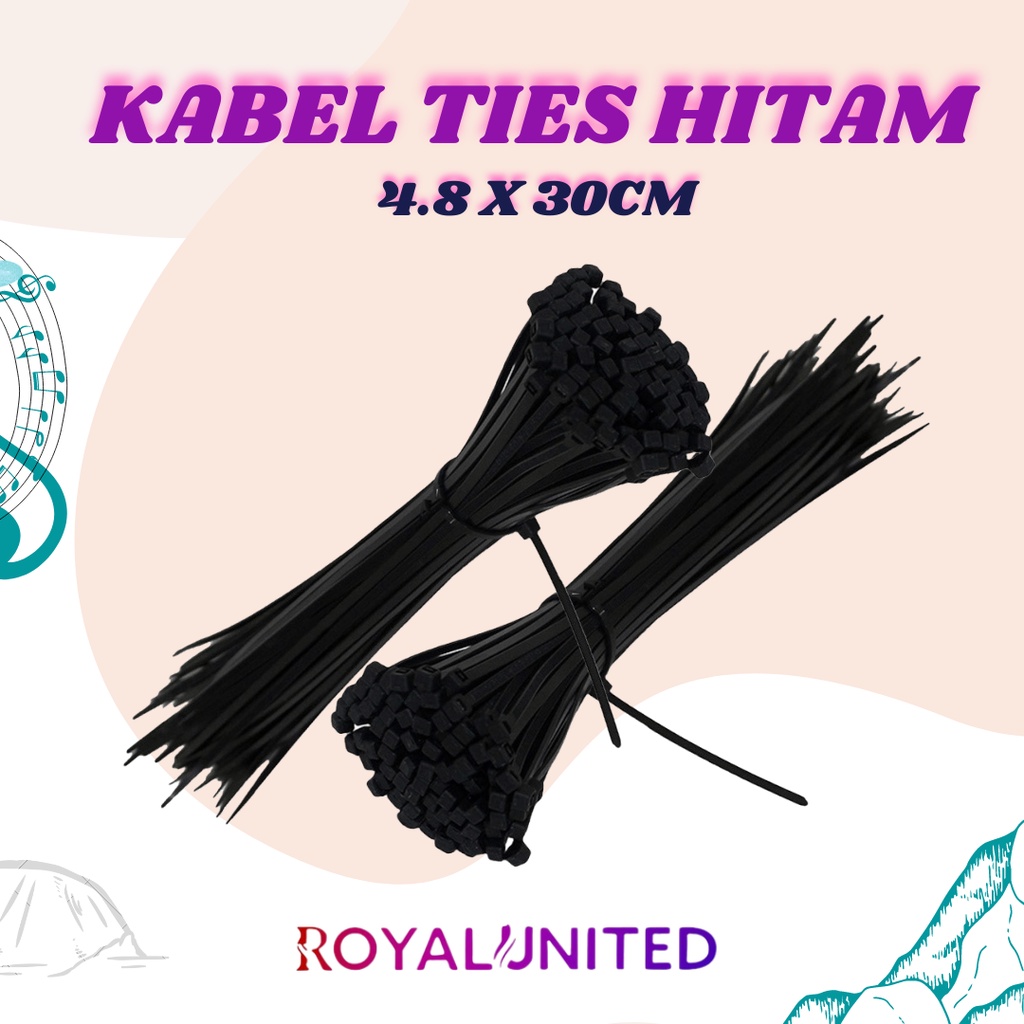 Kabel Tis Cable Ties Kabel Ties Hitam 4.8 x 30 cm