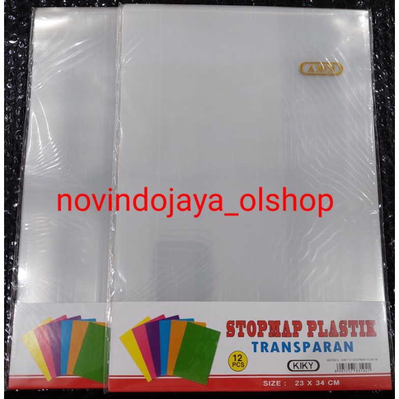 

MAP PLASTIK L TRANSPARAN KIKY /STOP MAP PLASTIK / MAP DOKUMEN/ HARGA PERPACK ISI 12 TERMURAH
