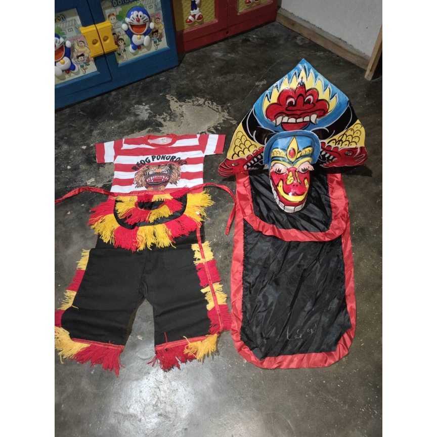 1 Set Paket Mainan Anak Barongan Devil + Celana Barongan Size 3 Sd - Topeng Barong Jaranan Kuda Lump