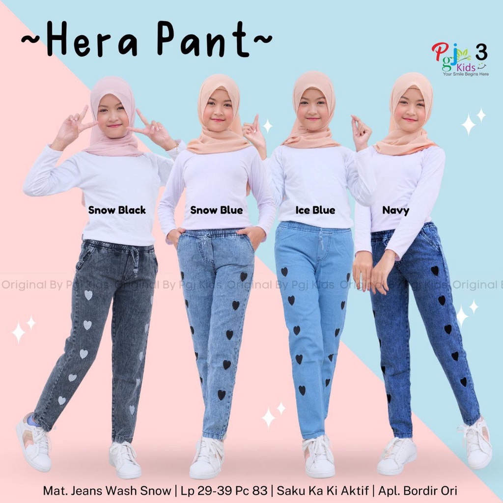 Celana Panjang Jeans Anak Perempuan Celana Anak Remaja Cewek Celana Casual Bordir Terbaru