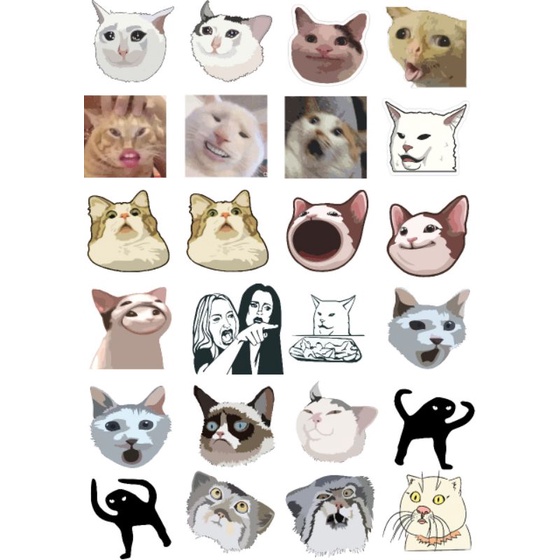 

Stiker Pack Kucing Meme Waterproof | Printcut | Dilapisi Laminasi