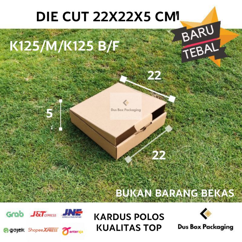 

Kardus box die cut 22X22X5 cm kotak packing