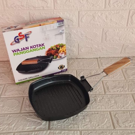 SQUARE GRILL PAN GSF G 2402 PANCI TATAKAN GRILL PANGGANGAN BBQ / SQUARE GRILL PAN GSF G 2402 PANCI TATAKAN GRILL PANGGANGAN BBQ / TEFLON WAJAN FRYPAN ANTI LENGKET LIPAT GSF G 2402 / GSF G-2402 / GSF 2402