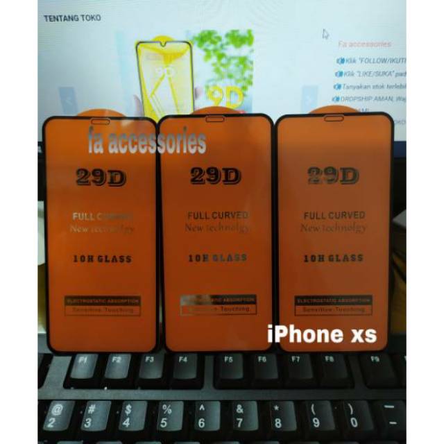 Tempered glass 5d full lem iphone xs hitam