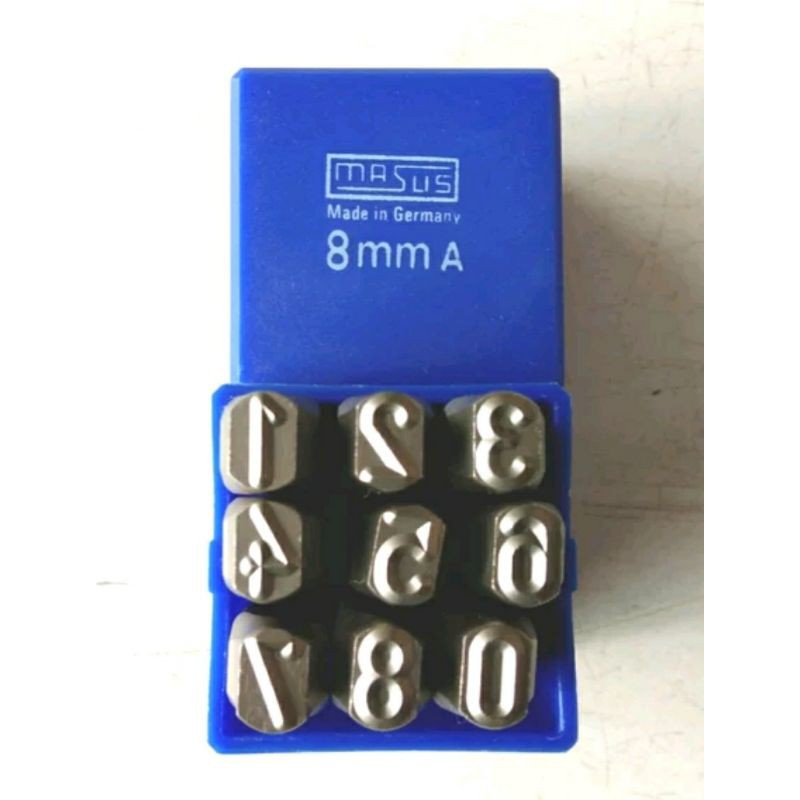 angka ketok terbalik/reverse type MASUS 8mm made in germany