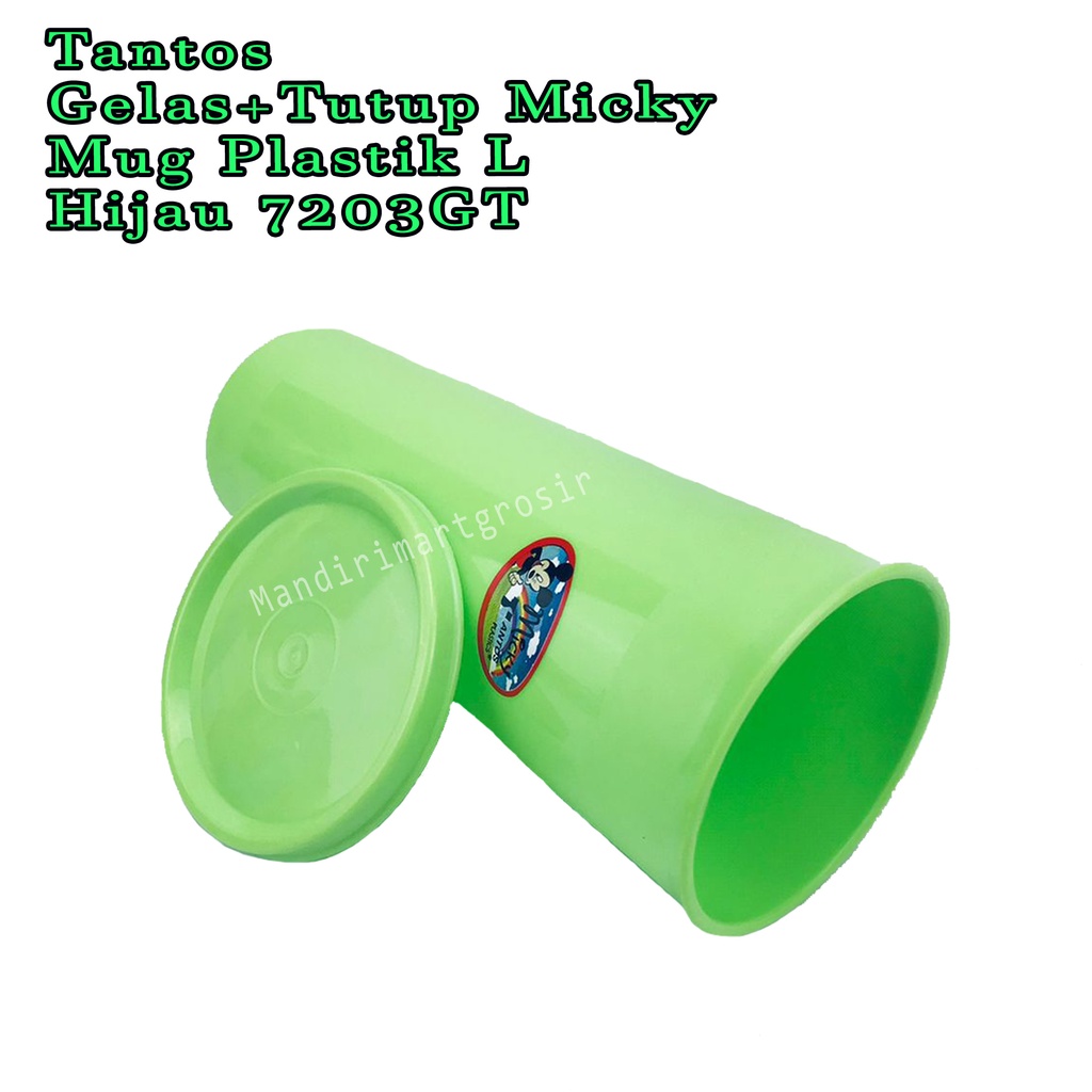 Gelas+Tutup Micky *Tantos * Mug Plastik (L) * Warna Hijau 7203GT