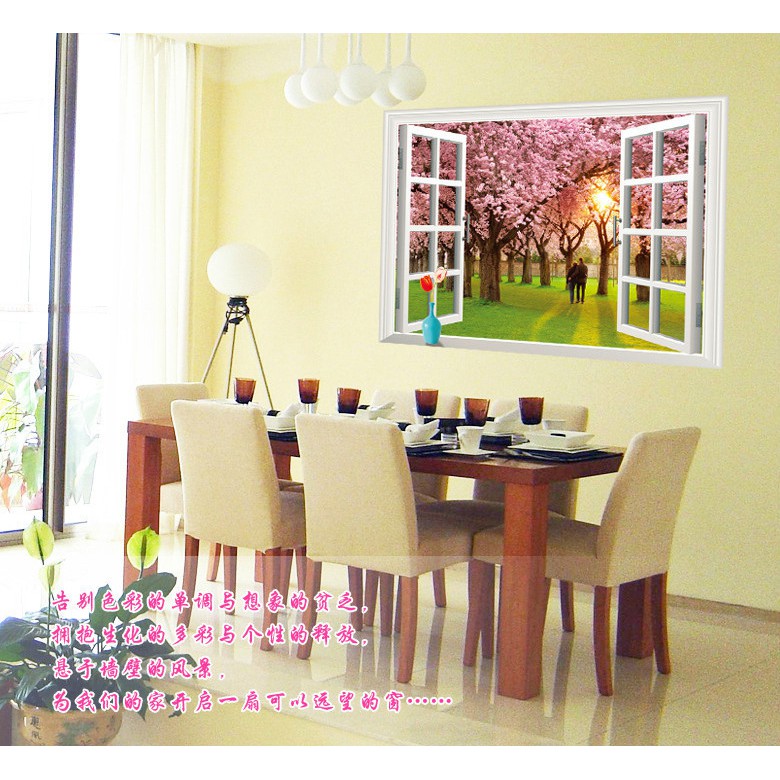 RELIZA WALL STICKER JENDELA POHON SAKURA COUPLE WINDOWS AY9234E STIKER DINDING