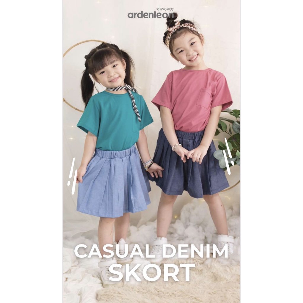 ARDENLEON Unisex Casual Denim Short Celana Anak / Denim Skort Rok Anak Perempuan Arden Leon CBKS